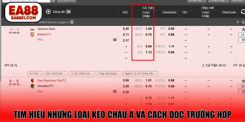 Tìm hiểu những loại kèo châu Á và cách đọc trường hợp